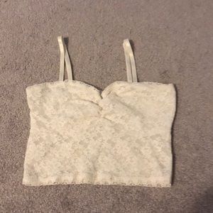 White lace crop top